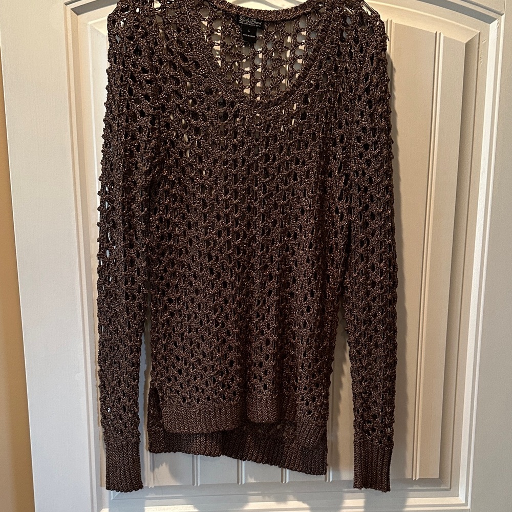 Lucky Brand Women's V-Neck Brown Sweater